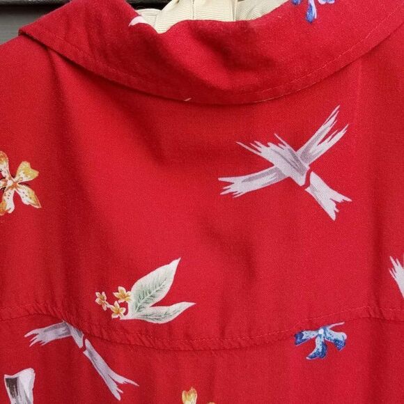 Cherokee Mens  Waikiki Red Hawaiian Shirt - size Large - Picture 4 of 7